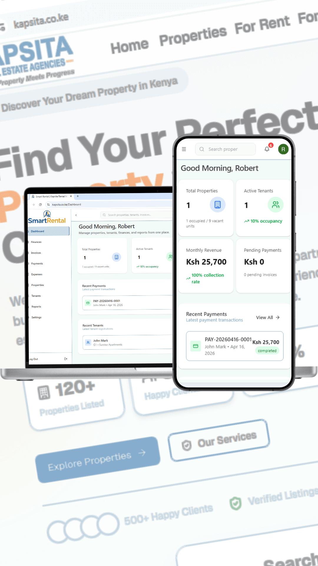 Kapsita Smart Rental Management Dashboard